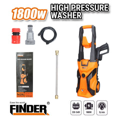 ماكينة غسيل ضغط عالي FINDER MAX Series بقوة 1800 واط مع 6 ملحقات