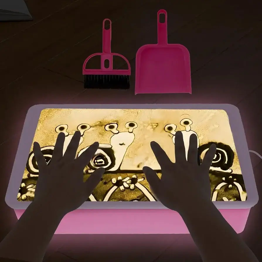 صندوق إضاءة الرسم الرملي - إبداع بلا حدود للأطفال ( زهري) - Sooqja سوقجة