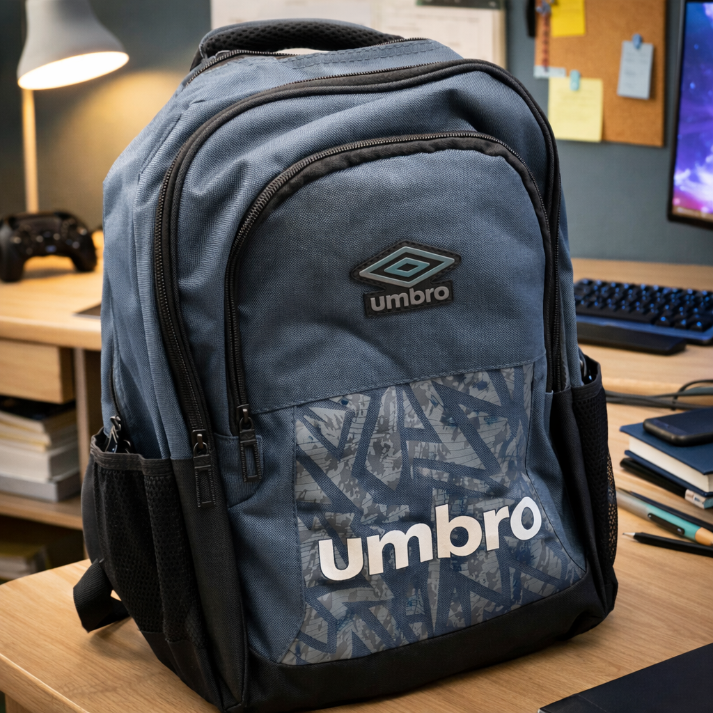 حقيبة الظهر Umbro Logo Wave Backpack باللون الرمادي