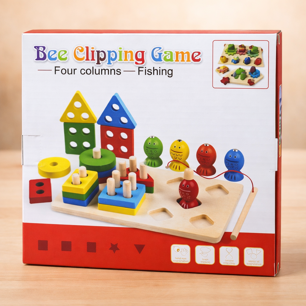 لعبة Bee Clipping Game الخشبية للأطفال