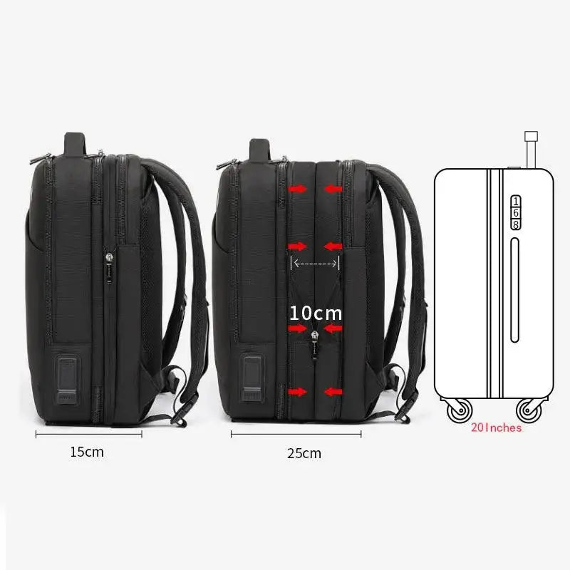 حقيبة ظهر Arctic Hunter 3 في 1 قابلة للتوسيع مقاس 18 بوصة مقاومة للماء وحقيبة كمبيوتر محمول للسفر والعمل للجنسين مع منفذ USB مدمج، B00345 / Arctic Hunter 3 in 1 Expandable Backpack 18 inch Water Resistant Travel Business Laptop Bag for Unisex with Built i - Sooqja سوقجة