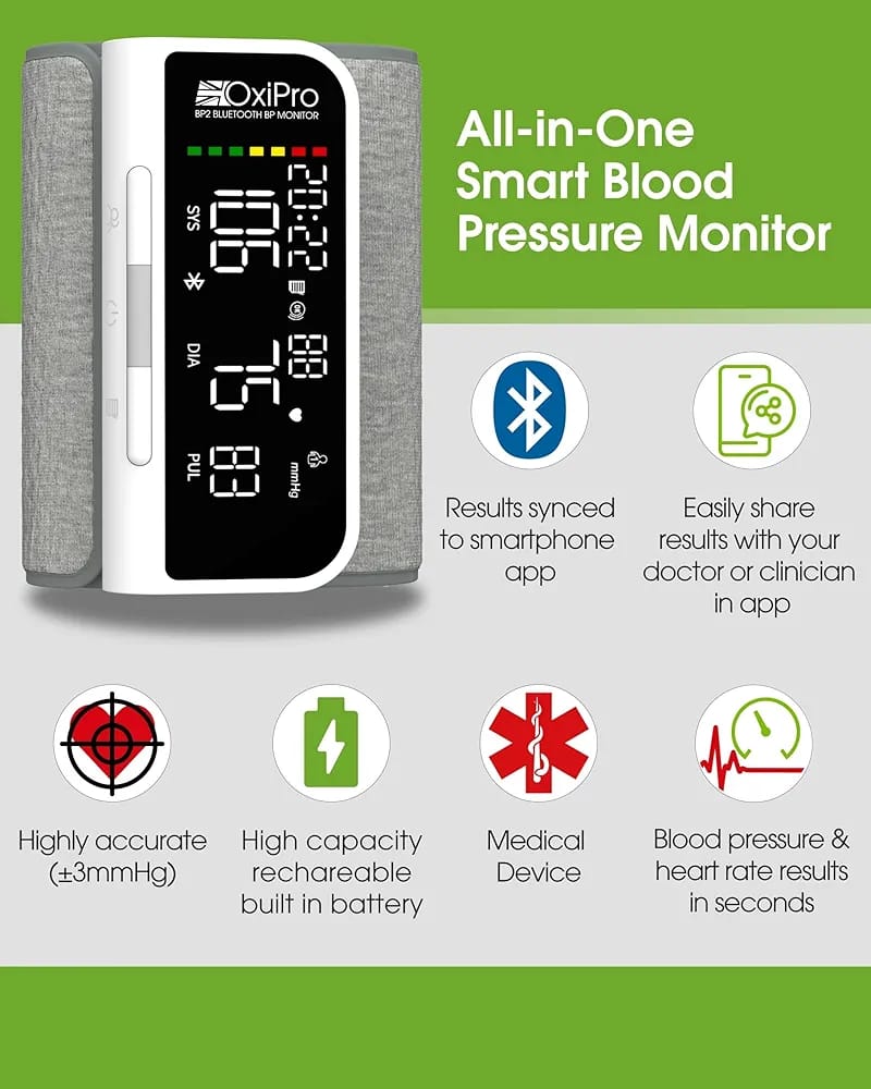 جهاز قياس ضغط الدم الذكي OxiPro BP2 مع تطبيق
