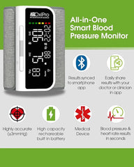 جهاز قياس ضغط الدم الذكي OxiPro BP2 مع تطبيق ومزامنة بلوتوث – شاشة كبيرة ودقة عالية