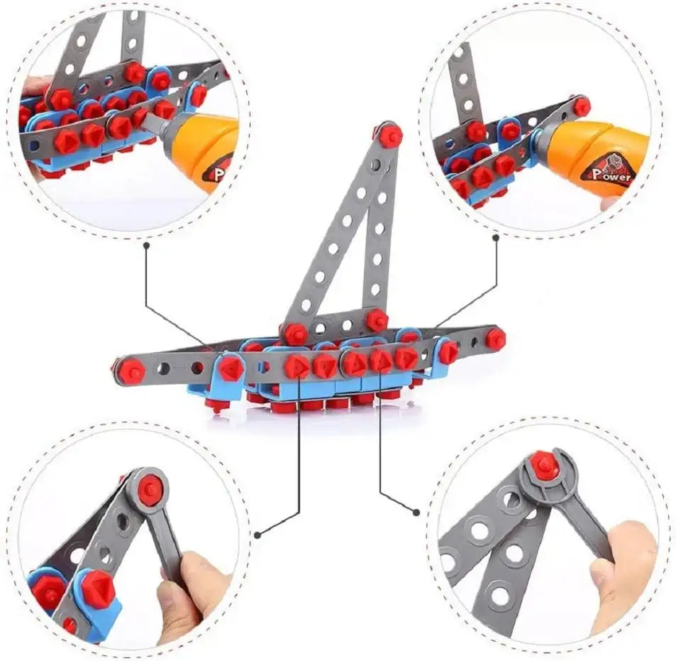 لعبة التركيب المتطورة Junior Block – مع مثقاب كهربائي وهمي للأطفال - Sooqja سوقجة