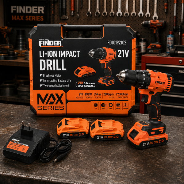 دريل صدمات لاسلكي FINDER 21V بدون فحمات (Brushless)