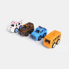 طقم تجميع سيارات للأطفال 4 في 1 - DIY Assemble Toys Series - Sooqja سوقجة