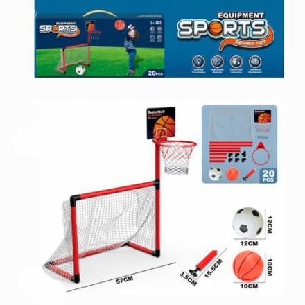 Equipment Sports Series Set – مجموعة ألعاب رياضية كرة القدم و السلة للأطفال (20 قطعة)