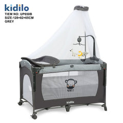 سرير وبارك مريح وقابل للطي Kidilo UP650B – متعدد الاستخدامات – متوفر باللون الكاكي، الأسود، والسكني