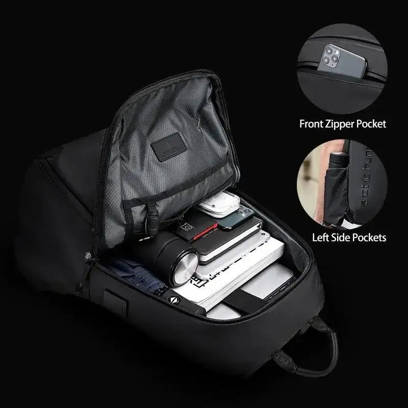 حقيبة كتف Arctic Hunter B00423 مضادة للسرقة ومقاومة للماء مقاس 15.6 بوصة مع جيوب متعددة ومنفذ USB مدمج للرجال والنساء