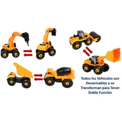 مجموعة سيارات البناء 13 في 1 – Construction Vehicles Set