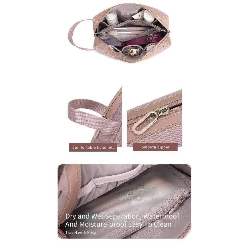 شانترا CB00637-حقيبة مكياج للسفر للنساء ، حقيبة مستحضرات تجميل ، منظم مقاوم للماء ، حقيبة أدوات الزينة ، صغيرة ومتينة ، متعددة المساحات
