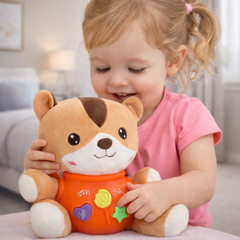 دمية دب موسيقية ناعمة للأطفال – لعبة تفاعلية مع أضواء وأصوات