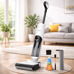 مكنسة كهربائية لاسلكية Proscenic F10 للتنظيف الجاف والرطب، ذاتية التنظيف والتجفيف، خزان مياه سعة 650 مل، وقت تشغيل أقصى 30 دقيقة، بطارية 2500 مللي أمبير/ساعة، شاشة LED، تحكم صوتي