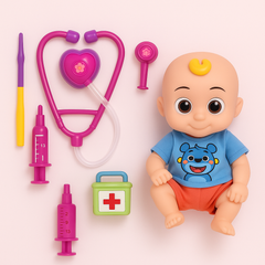 دمية "Lovely Baby" مع أدوات طبيب – لعبة تفاعلية تعليمية للأطفال