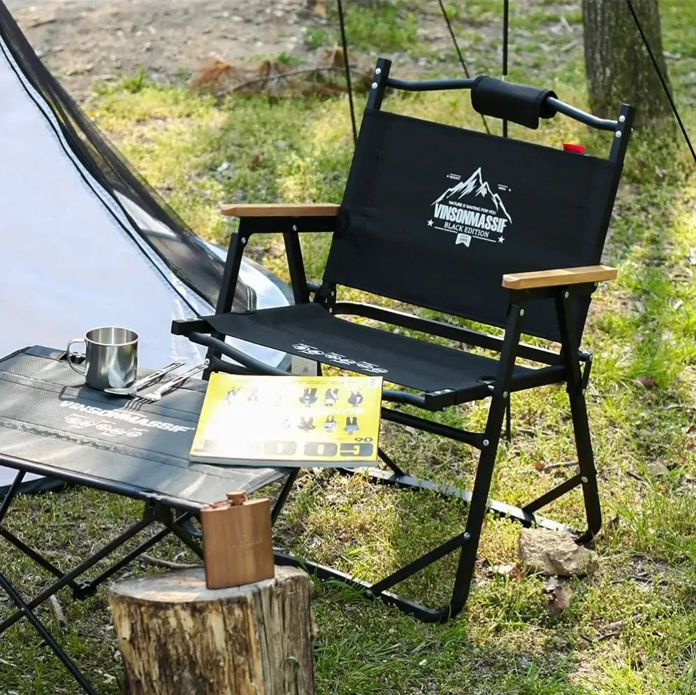 مجموعة كرسي تخييم فينسون شبكي قابل للطي ومنخفض + حقيبة تخزين - Sooqja سوقجة