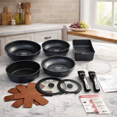 طقم الطناجر والقلايات من الماركات اليابانية المعروفة 13 قطعة Iris Ohyama Diamond Coated