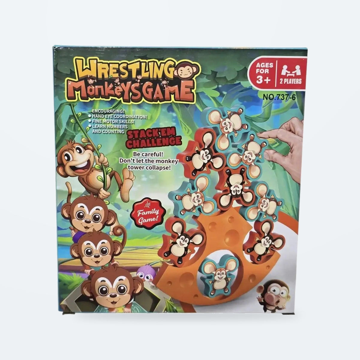 لعبة توازن القرود "Wrestling Monkeys Game" لعبة مهارة وتوازن للأطفال