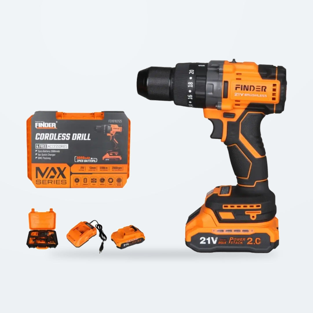 درل شحن لاسلكي FINDER – بقوة 21 فولت وسعة بطارية 2000 مللي أمبير