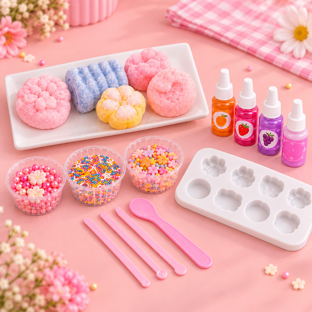 قوالب وأدوات وقطع طقم DIY Mochi Toy لصناعة الموشي