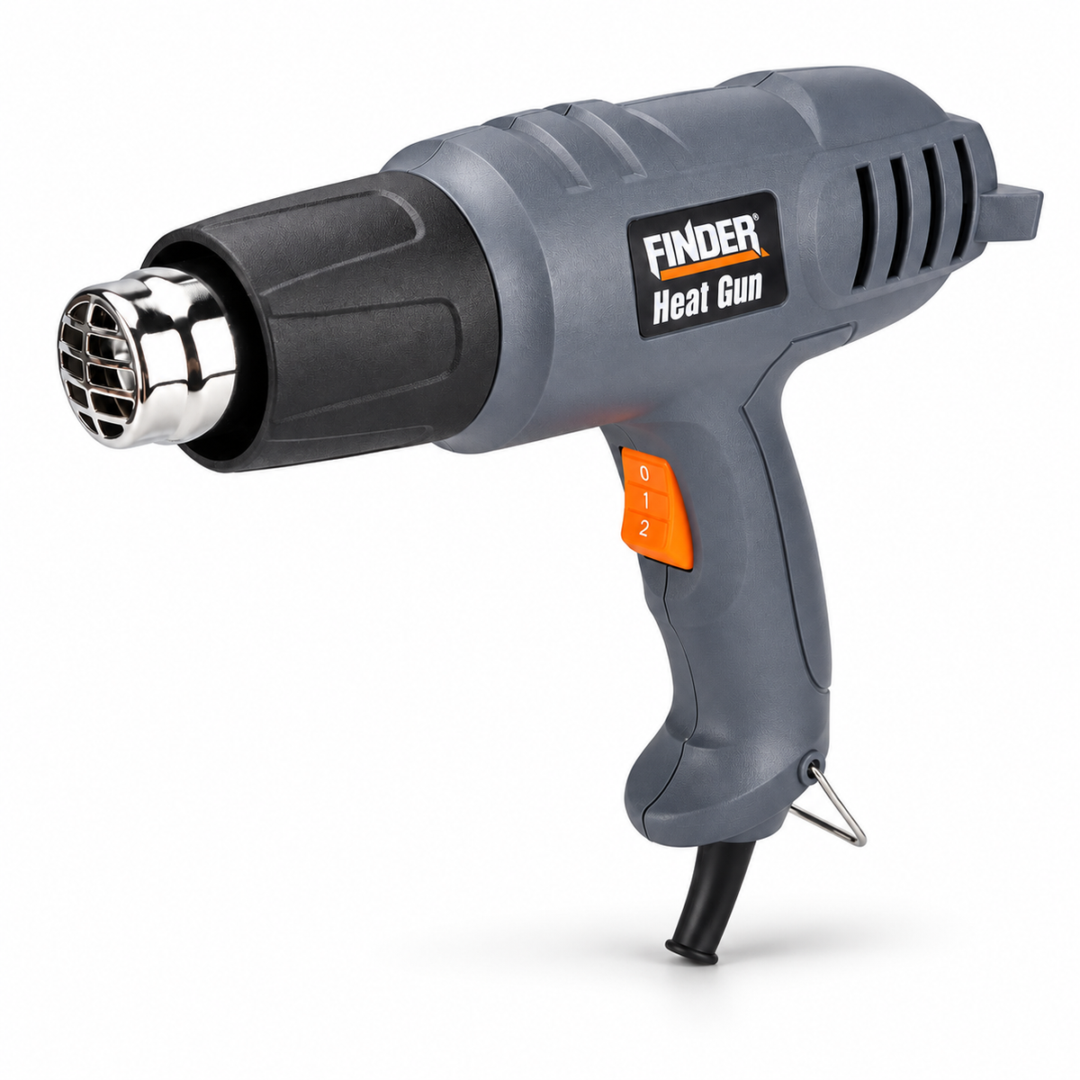 جهاز هواء حراري Finder 1800 واط – درجتان حرارة حتى 550° على خلفية بيضاء بإضاءة واضحة وظل طبيعي خفيف