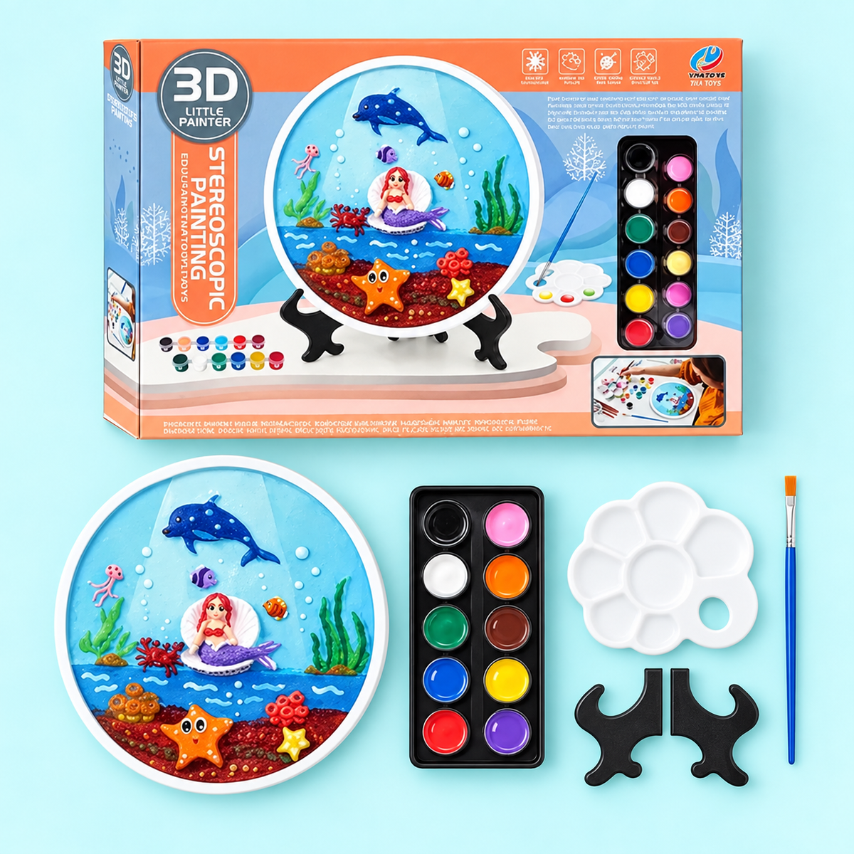 لعبة التلوين ثلاثية الأبعاد 3D Little Painter – محتويات الطقم