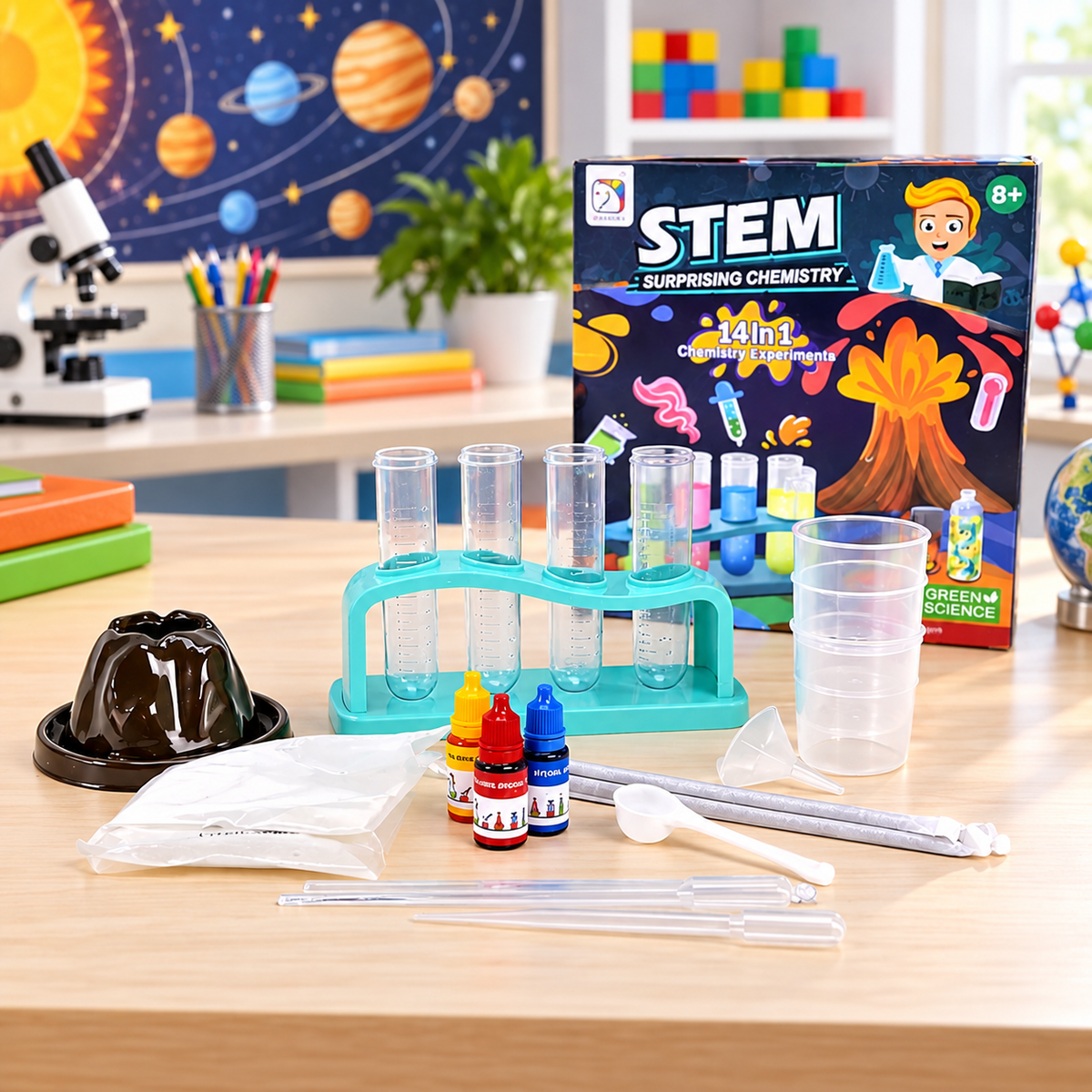 لعبة تجارب الكيمياء التعليمية STEM – صورة إبداعية للمحتويات
