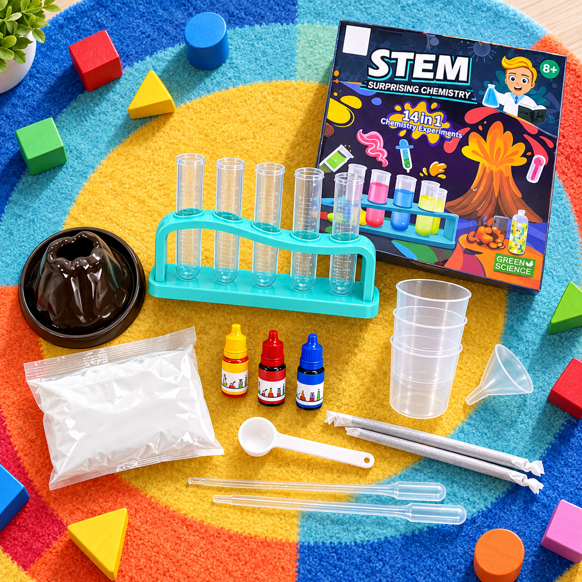 لعبة تجارب الكيمياء التعليمية STEM – صورة إبداعية للمحتويات